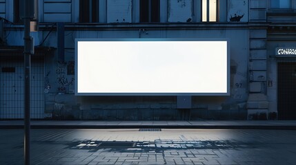 Poster - Billboard Rectangular White Mockup City Advertisement on the Parking  Image : Generative AI