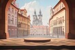 Step into the heart of Prague with this podium, graced by the iconic towers of the Old Town, perfect for culturally rich presentations.