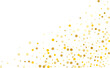 Frame, festive pattern with golden round glitter, confetti. Vector illustration. 