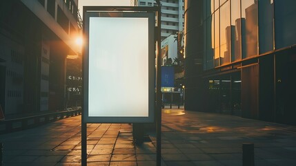 Aufkleber - Blank street billboard mockup signboard frame advertising : Generative AI