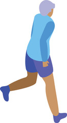 Poster - Senior athlete running icon isometric vector. Outdoor training. Workout session