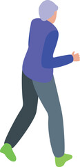 Poster - Old man running icon isometric vector. Training active. Outdoor sporting