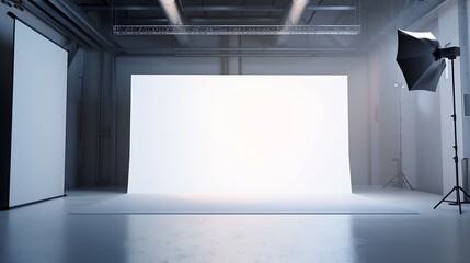 Aufkleber - spacious long advertising poster with white empty place for mock up information front view : Generative AI