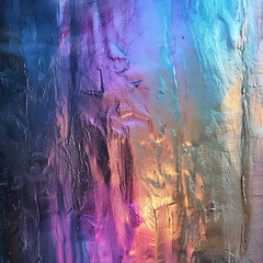 Poster - Holographic rainbow liquid metallic color texture, iridescent vibrant colors, intricate details, highly detailed, digital art