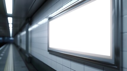 Poster - Light box display with white blank space for advertisement Subway mockup design : Generative AI