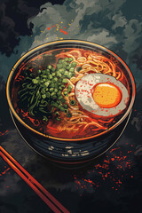 Wall Mural - pixel art style texture of a Japanese Cup noodle on the Dark background