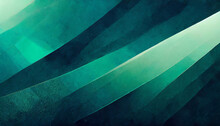 Abstract Green Blue Background With Stripes Of Textured Color And Shards Of Light With Copy Space