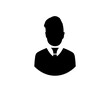 Business man icon. Male face silhouette with office suit and tie. User avatar profile vector design and illustration. 

