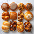 Assorted breads displayed as sweet and savory finger foods