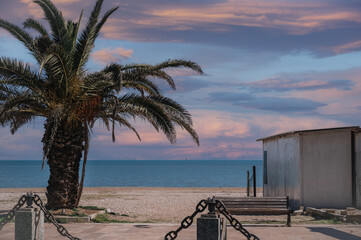 Wall Mural - beautiful sunset on the sea  italy