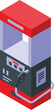 Gas vehicle station icon isometric vector. Refill fuel. Valve pump barrel