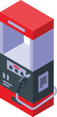 Poster - Gas vehicle station icon isometric vector. Refill fuel. Valve pump barrel