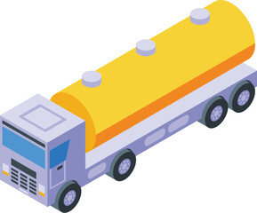 Poster - Gas tank truck icon isometric vector. Transportation fuel. Power storage