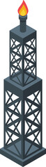 Poster - Petrol derrick icon isometric vector. Oil gas factory. Power platform