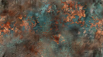  seamless texture of aged copper with a darkened, antique patina and subtle variations in color