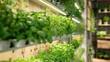 A kitchen featuring a wall of herbs and plants providing easy access to fresh and healthy ingredients. .