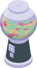 Wall Mural - Flavor dessert machine icon isometric vector. Bubble gum. Sweet food