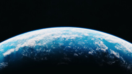 Wall Mural - blue planet in space. universe and planet. 3d-rendering.