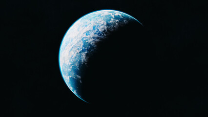 Wall Mural - blue planet in space. universe and planet. 3d-rendering.