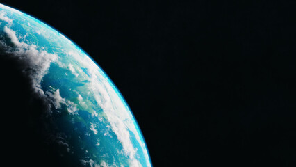Wall Mural - blue planet in space. universe and planet. 3d-rendering.