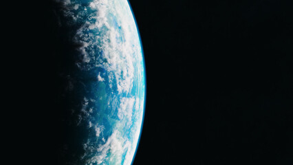 Wall Mural - blue planet in space. universe and planet. 3d-rendering.