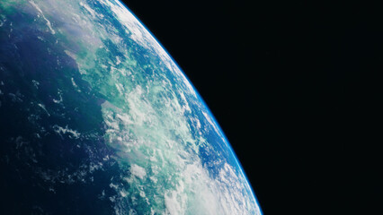 Wall Mural - blue planet in space. universe and planet. 3d-rendering.