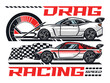 Drag racing colorful vintage poster
