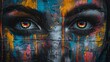 Capture the essence of psychological concepts in a graffiti street art setting, utilizing bold colors and intricate details in acrylic Incorporate innovative lighting techniques to enhance depth and e