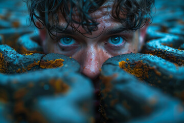 Poster - confused minds lost in a labyrinth of thoughts, grappling with the complexities of their emotions. c