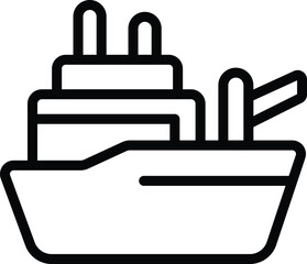 Sticker - Military navy ship icon outline vector. Maritime warship. Water army defense
