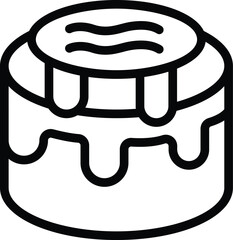 Poster - Cinnamon roll bun icon outline vector. Baked dessert. Pastry sweet bread