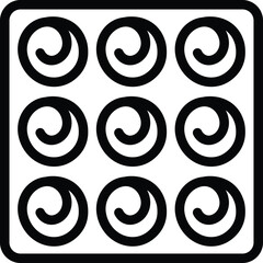 Poster - Baking cinnamon rolls icon outline vector. Bakery cakes. Pastry buns cooking