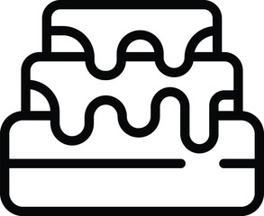 Poster - Glazed cake icon outline vector. Pastry treat. Bakery sweet pie
