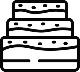 Poster - Cake delicacy icon outline vector. Tasty baked pie. Delicious homemade dessert