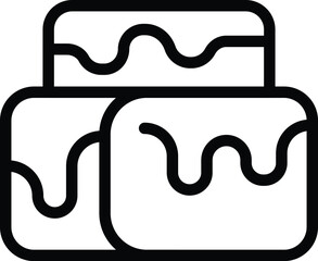 Poster - Breakfast cinnamon buns icon outline vector. Sweet rolls. Glazed tasty pastry treats