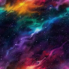 Wall Mural - A colorful galaxy with a purple and red swirl