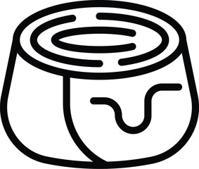 Poster - Spiced cinnamon roll icon outline vector. Tasty sugary bun. Glazed sweet bread