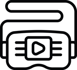 Poster - Virtual reality helmet icon outline vector. Augmented reality simulator. Futuristic smart headset