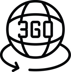 Poster - Virtual reality vision icon outline vector. Augmented world. Futuristic view simulator