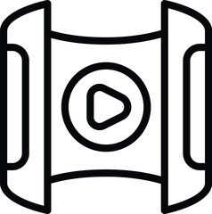 Poster - Virtual reality tour icon outline vector. Futuristic visualization. Innovative videogame vision