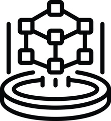 Poster - Virtual reality hologram icon outline vector. Futuristic visualization. Innovative visor projection