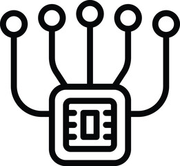 Poster - Digital visualization icon outline vector. Virtual reality visor. Futuristic visual projection