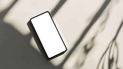 Wall Mural - Smartphone in a minimalist aesthetic surface with transparent screen - easy modification