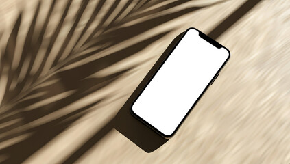 Wall Mural - Smartphone in a minimalist aesthetic surface with transparent screen - easy modification