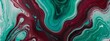 Abstract watercolor paint background by burgundy and jade green with liquid fluid texture for background, banner.