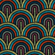 Seamless geometrical vector pattern, satin stitch embroidery