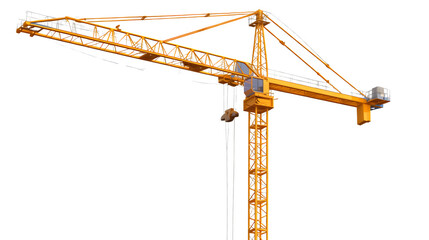 Canvas Print - Construction Crane Placed on White Background: PNG File for Architectural Projects, Hand Edited Generative AI