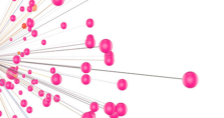 Poster - Abstract polygonal space with connecting dots and lines. Dark background. Connection structure. 3d Widescreen