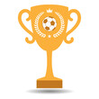 Trophy Cup with a soccer ball on a white background. 