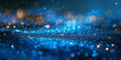 Vibrant blue bokeh background with twinkling lights, ideal for creating a dreamy atmosphere.